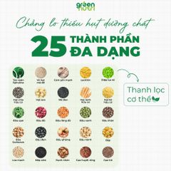 Combo 1 Thùng Ngũ Cốc Dinh Dưỡng 25 Green Nutri 625gr - Sữa Hạt Thiên Nhiên Vegan, Trẻ Hóa Làn Da, Thanh Lọc Cơ Thể